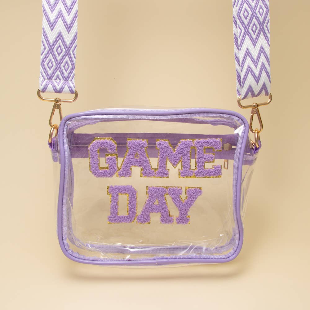 “Game Day” Fuzzy Chenille Clear Crossbody Bag