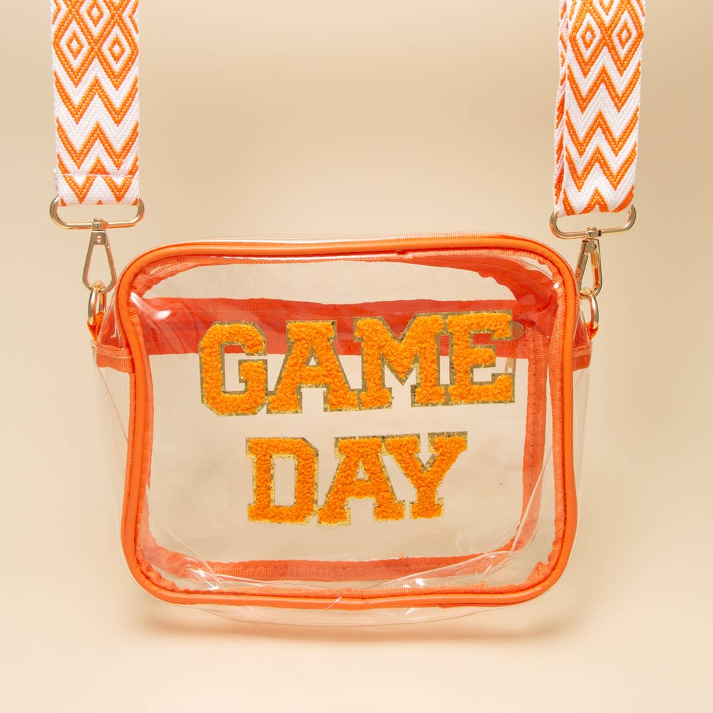 “Game Day” Fuzzy Chenille Clear Crossbody Bag