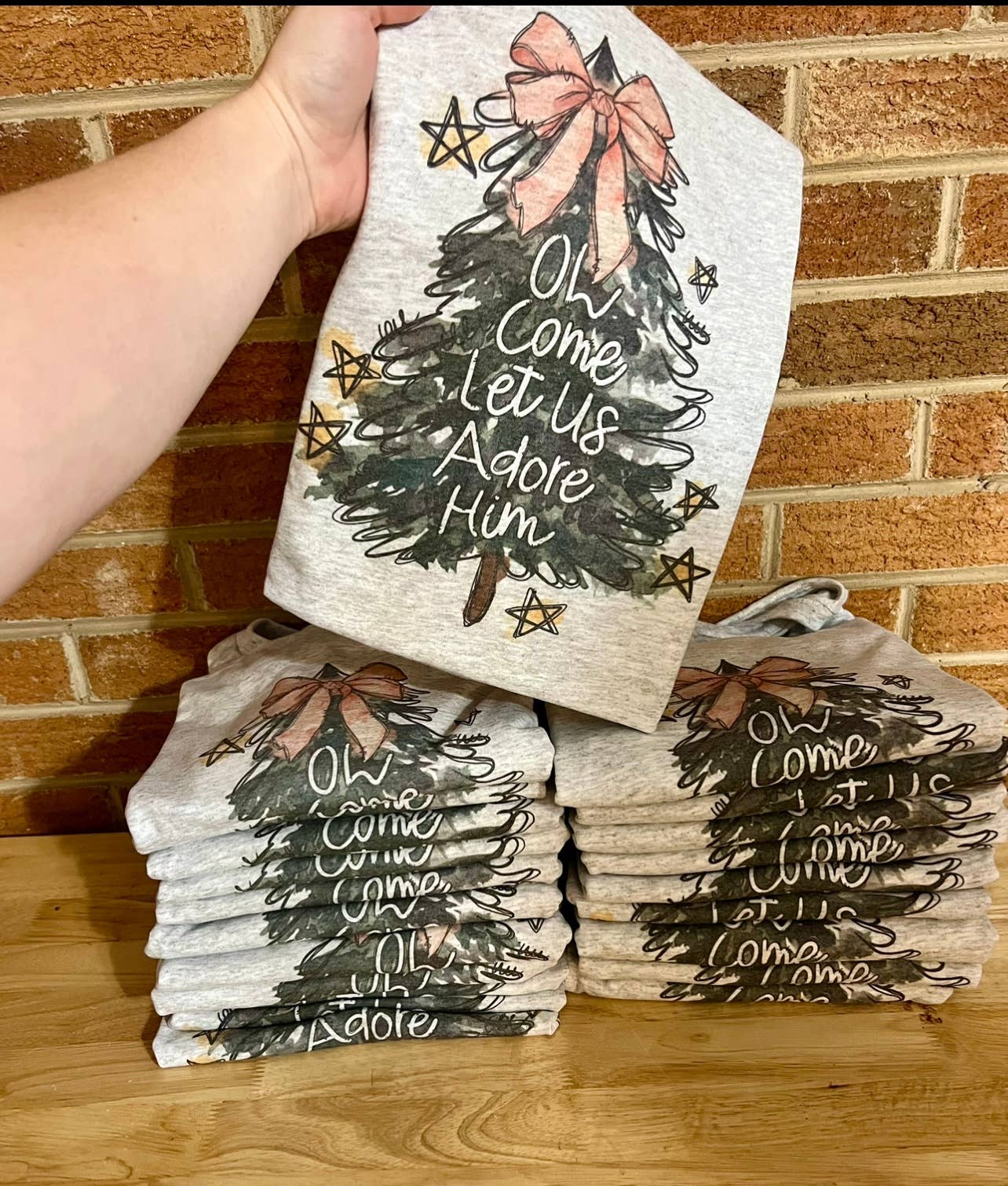 Let Us Adore Him Christmas Graphic Tee