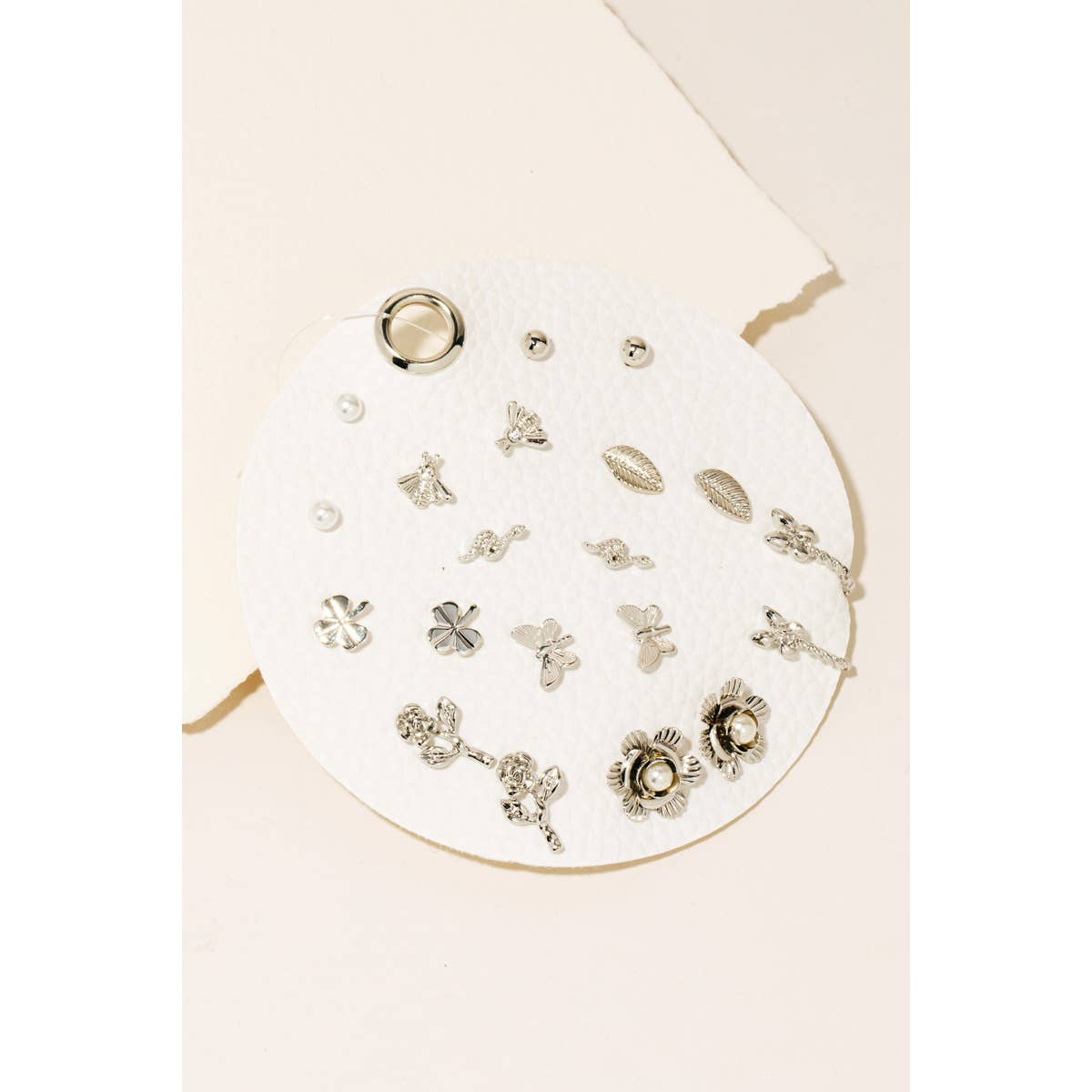 Mixed Nature Themed Studs And Hoops Earrings Set