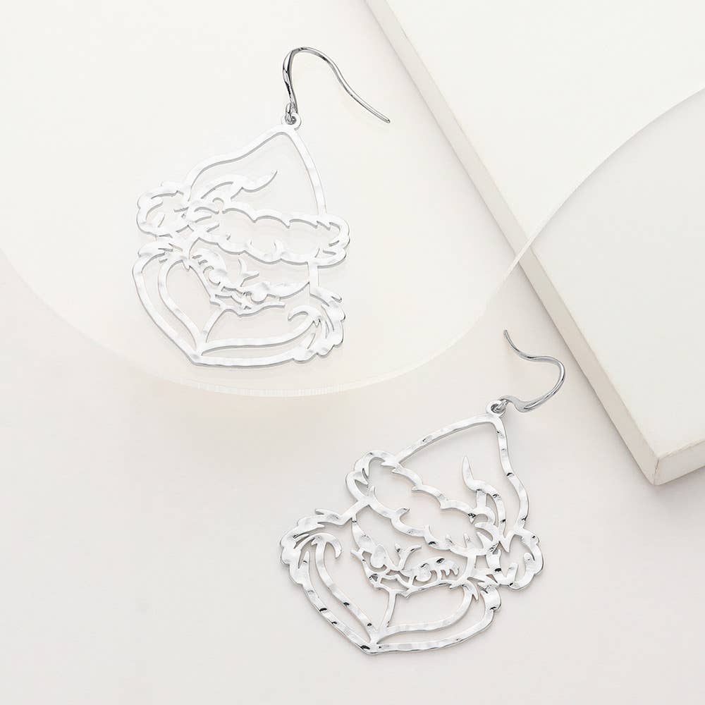 Metal Christmas Grinch Dangle Earrings