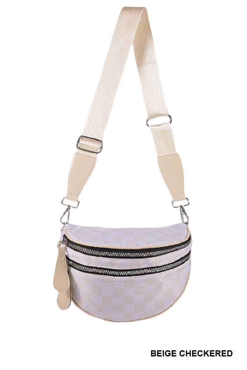 Double Zip Crescent Sling Bum Bag