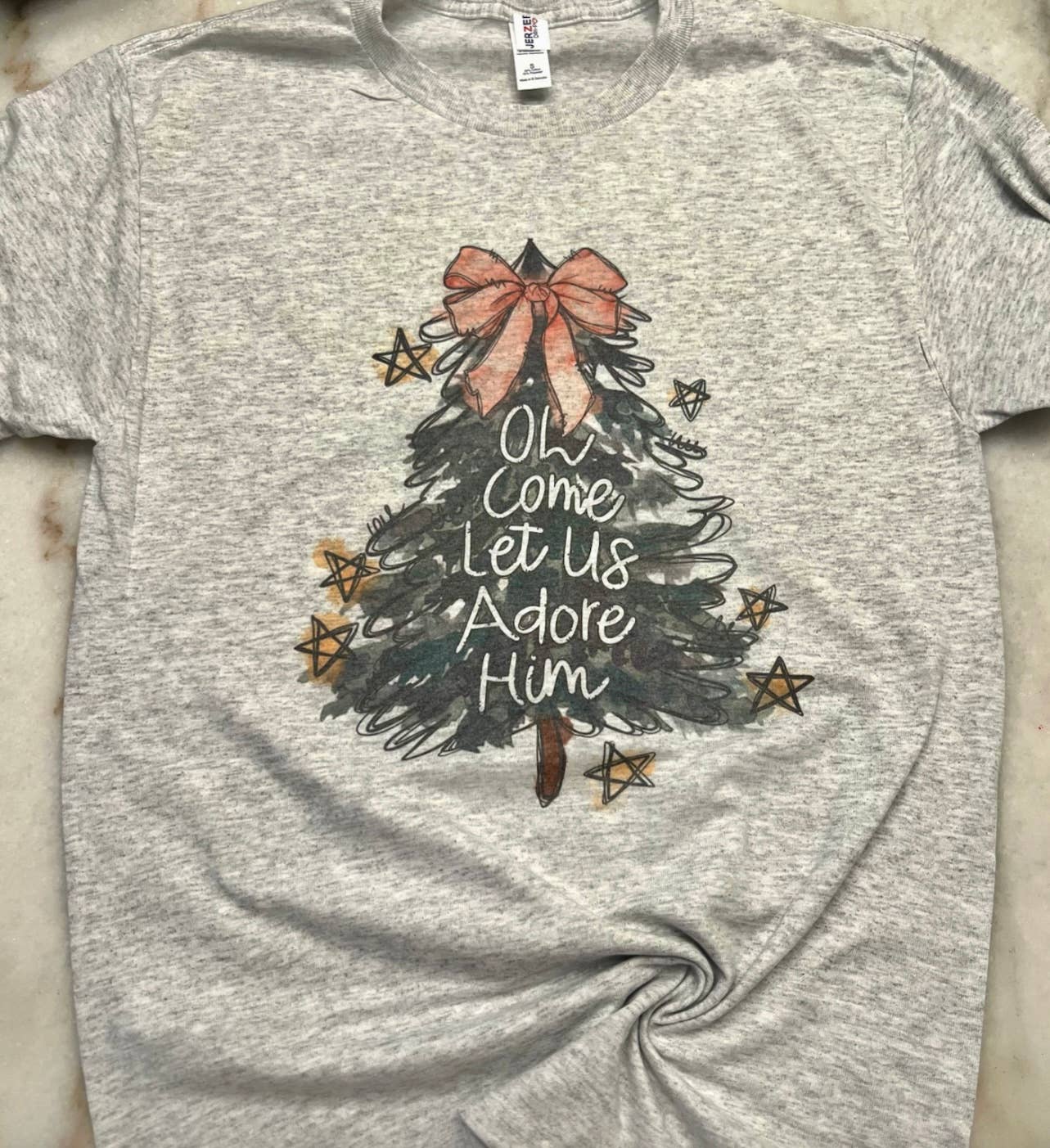 Let Us Adore Him Christmas Graphic Tee