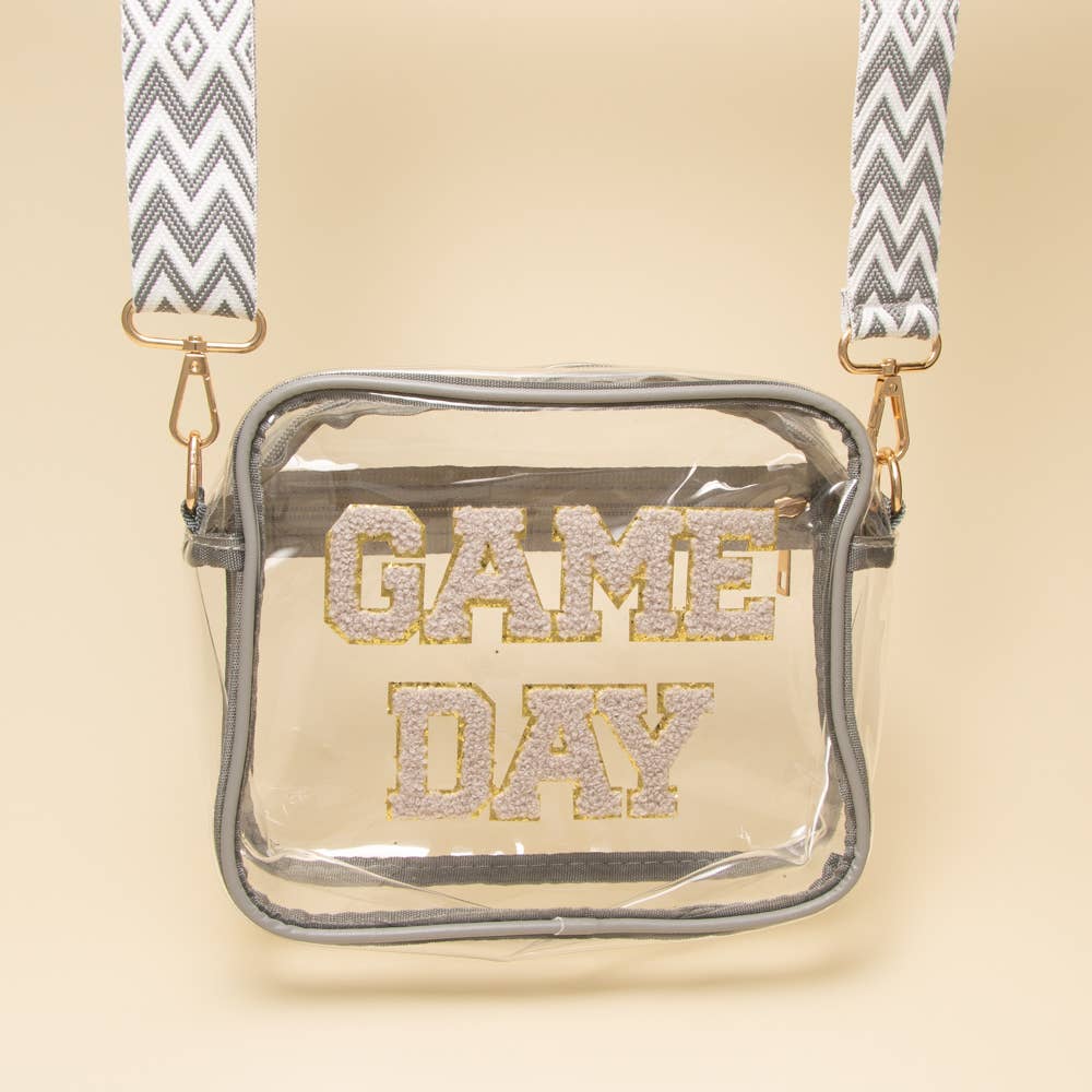 “Game Day” Fuzzy Chenille Clear Crossbody Bag