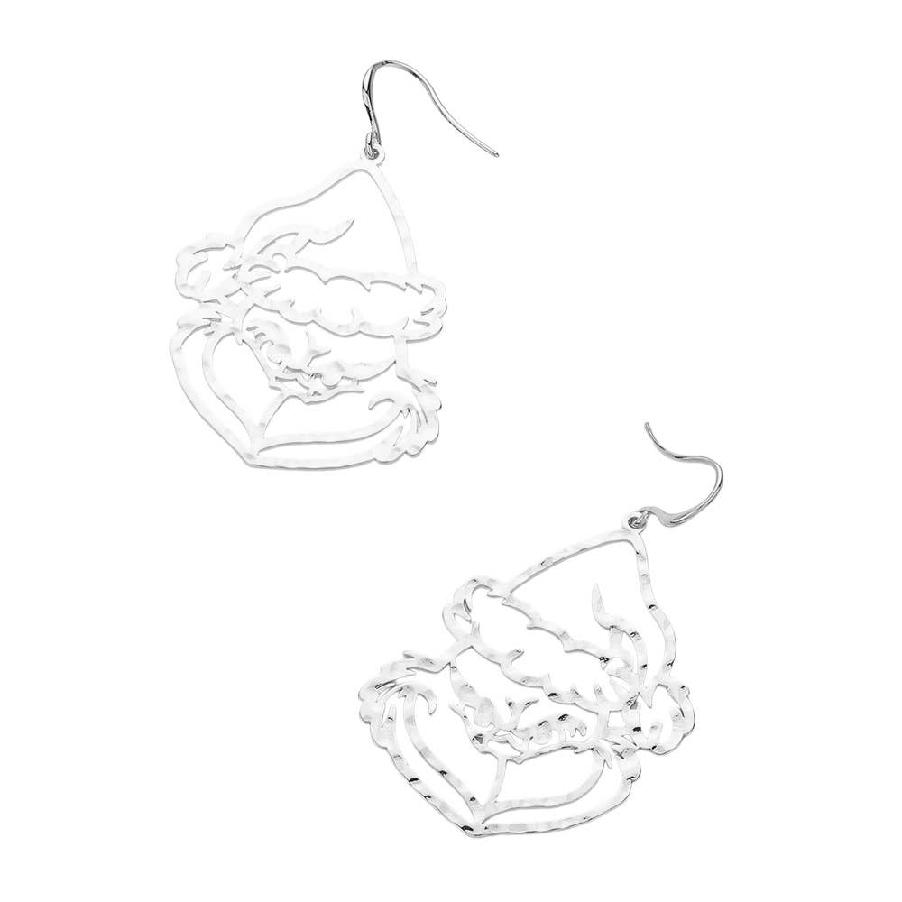 Metal Christmas Grinch Dangle Earrings