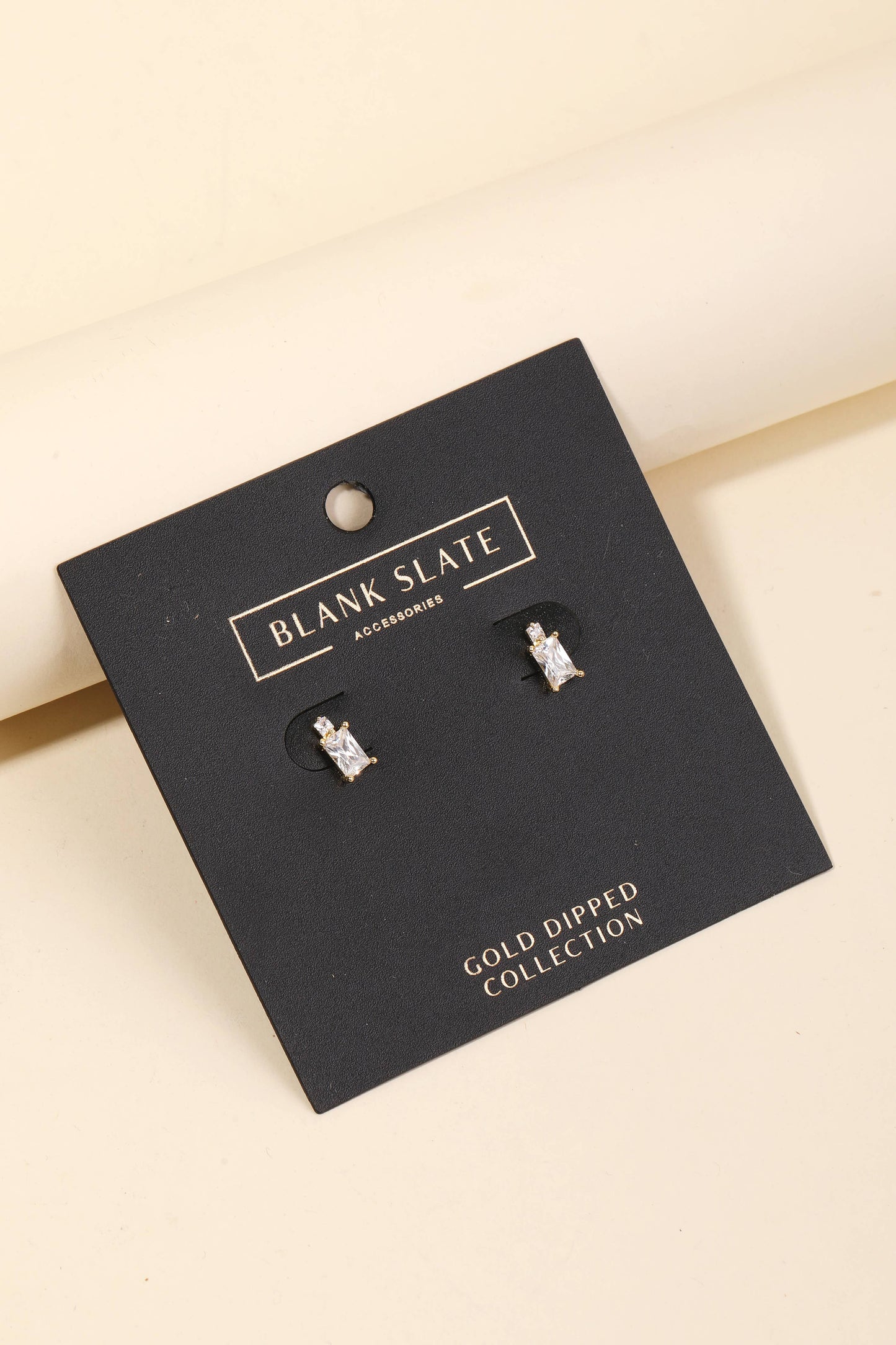 Gold Dipped Mini Rhinestone Stud Earrings