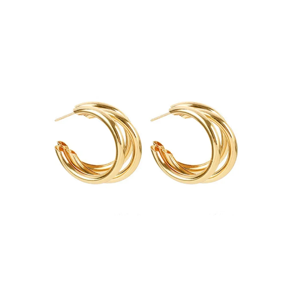 Hoop Earrings for Women Multi Layered Round Ring Earrings 2023 Vintage Geometric Statement Earrings Jewelry Accessories Gift