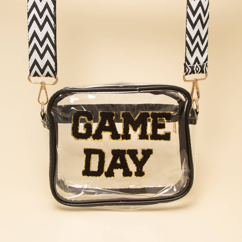 “Game Day” Fuzzy Chenille Clear Crossbody Bag