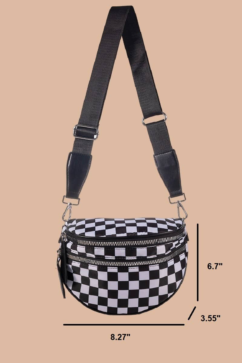Double Zip Crescent Sling Bum Bag