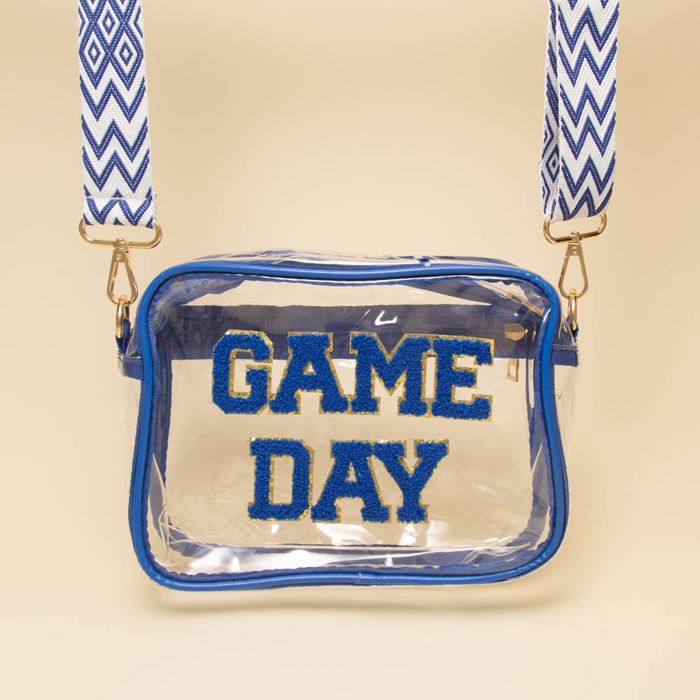 “Game Day” Fuzzy Chenille Clear Crossbody Bag