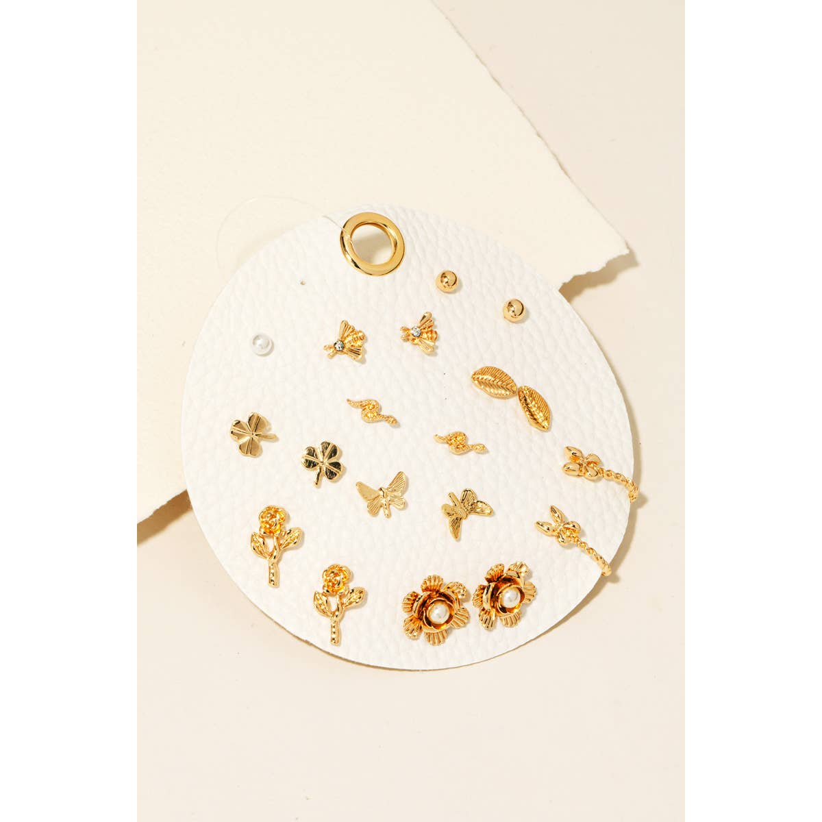 Mixed Nature Themed Studs And Hoops Earrings Set