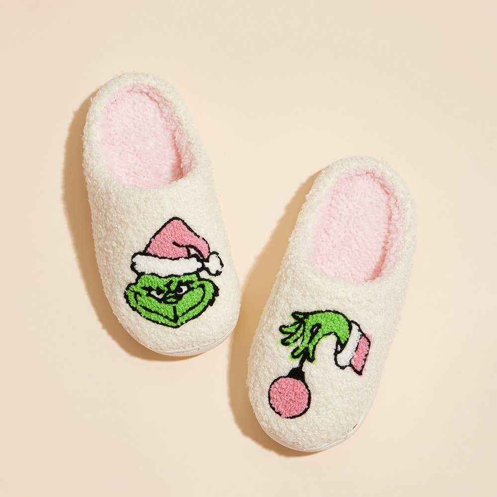 6Pairs - Kids Christmas Grinch Home Slippers