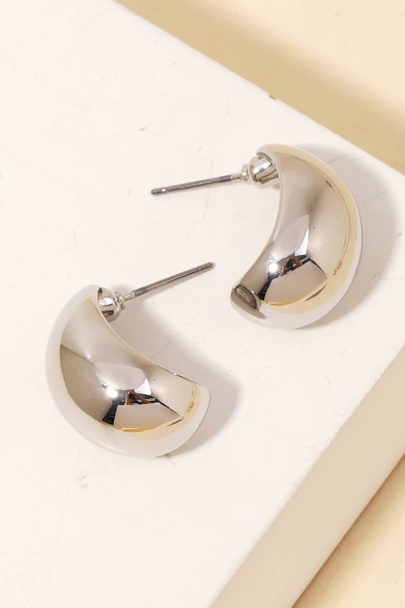 Round Metallic Dome Post Earrings