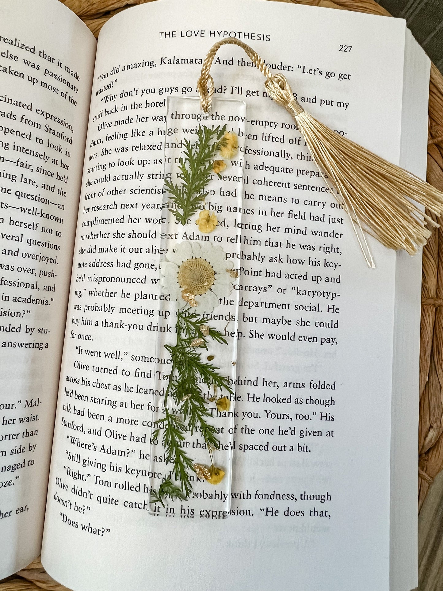 Daisy Boho Garland Resin Bookmark