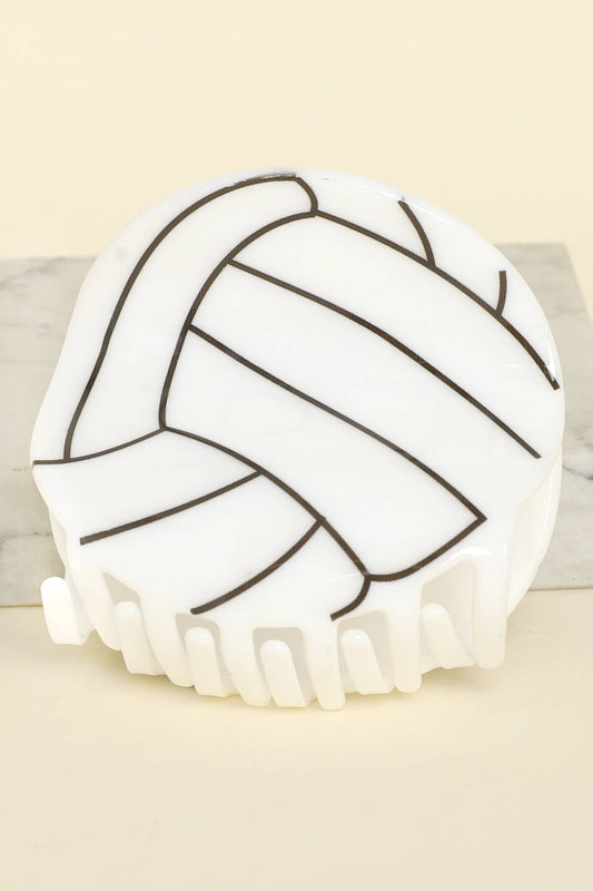Game Day Volley Ball Plastic Hair Claw Clip