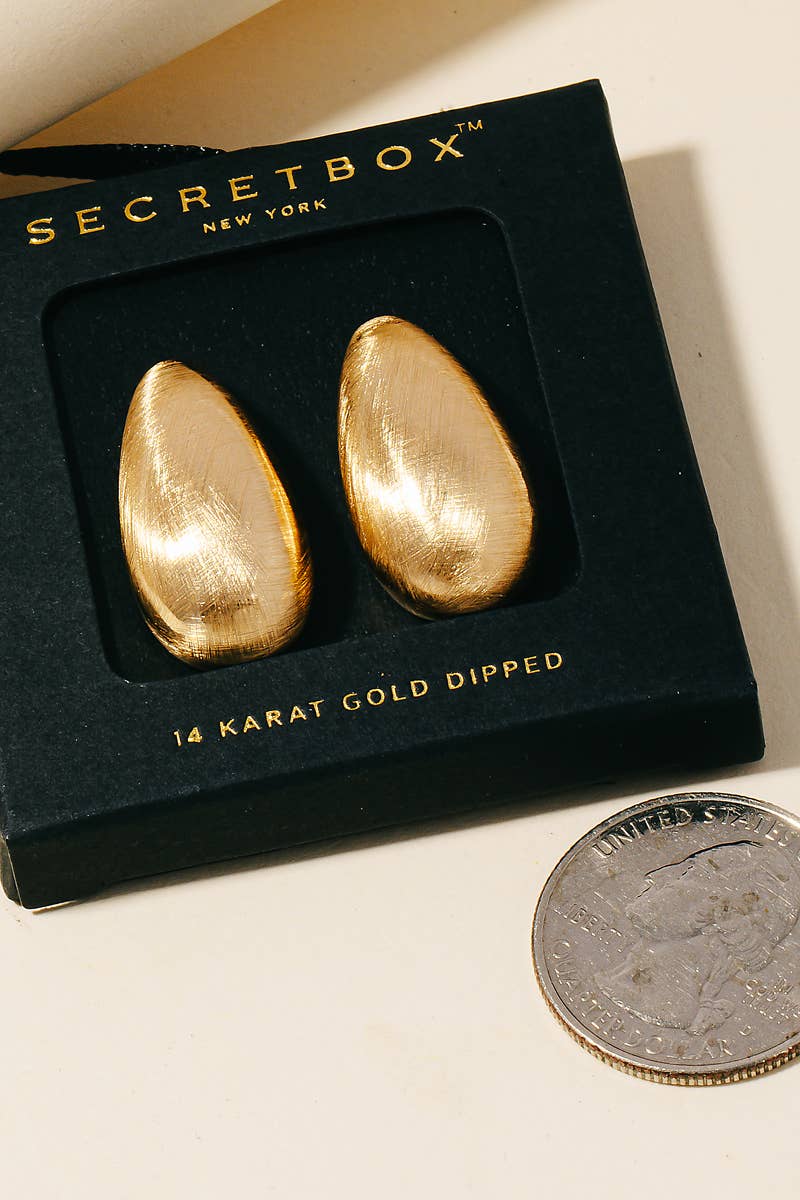 Secret Box Brushed Teardrop Earrings