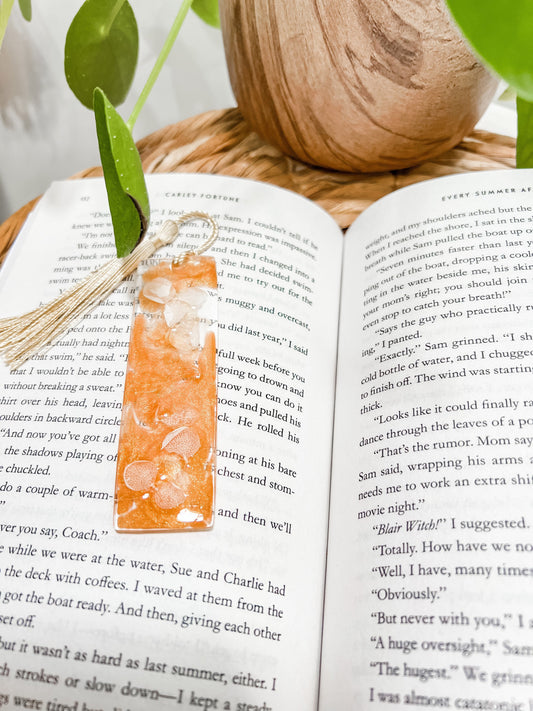 Hydrangea pressed Resin Bookmark