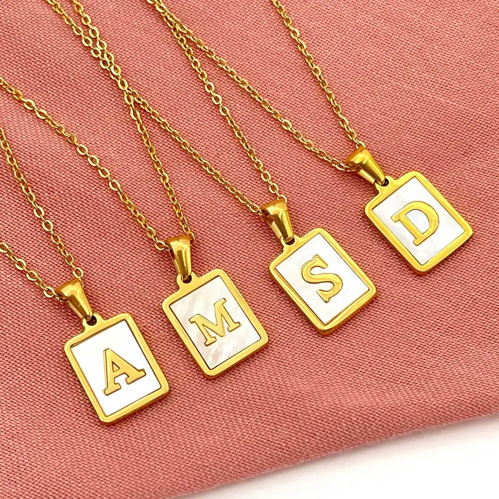 26Pcs/Lot Stainless Steel 18K Plated Letter Pendant Jewelry Mixed Wholesale Gold Color Initial Necklace for Women Men Bulk Sale