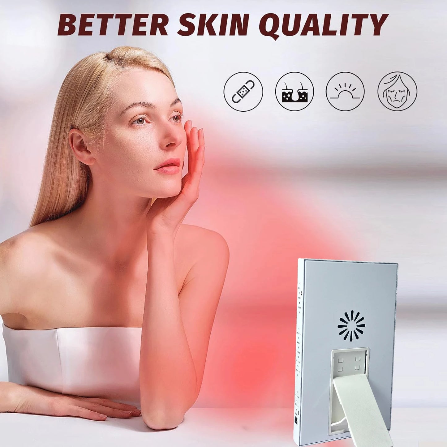 Red Light Therapy Device Red Lights Red 660nm & 850nm Near Infrared Led Light Therapy Panel for Pain Relief Skin Health