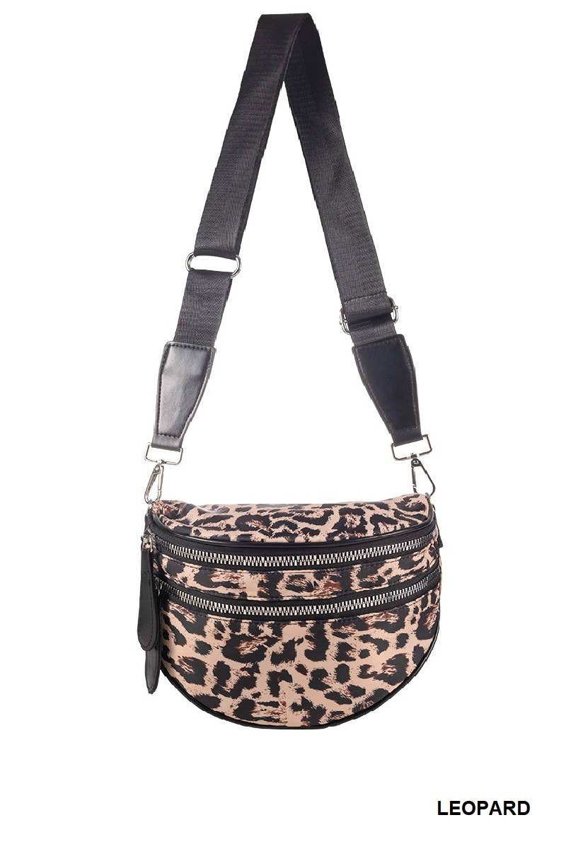 Double Zip Crescent Sling Bum Bag