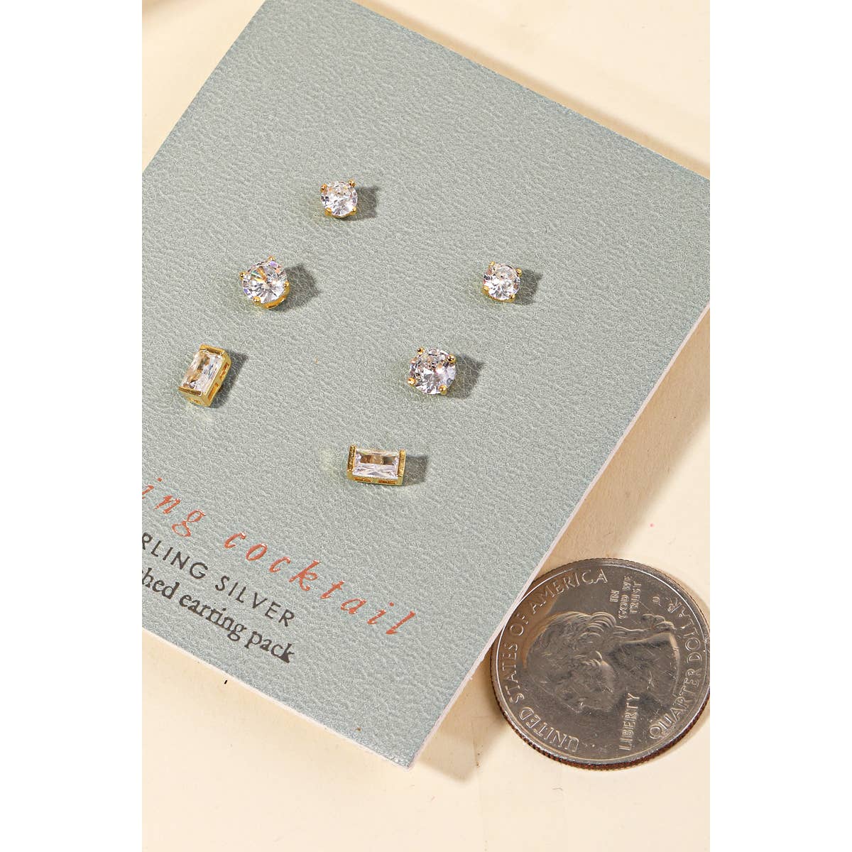 Sterling Silver Stud Earrings Set